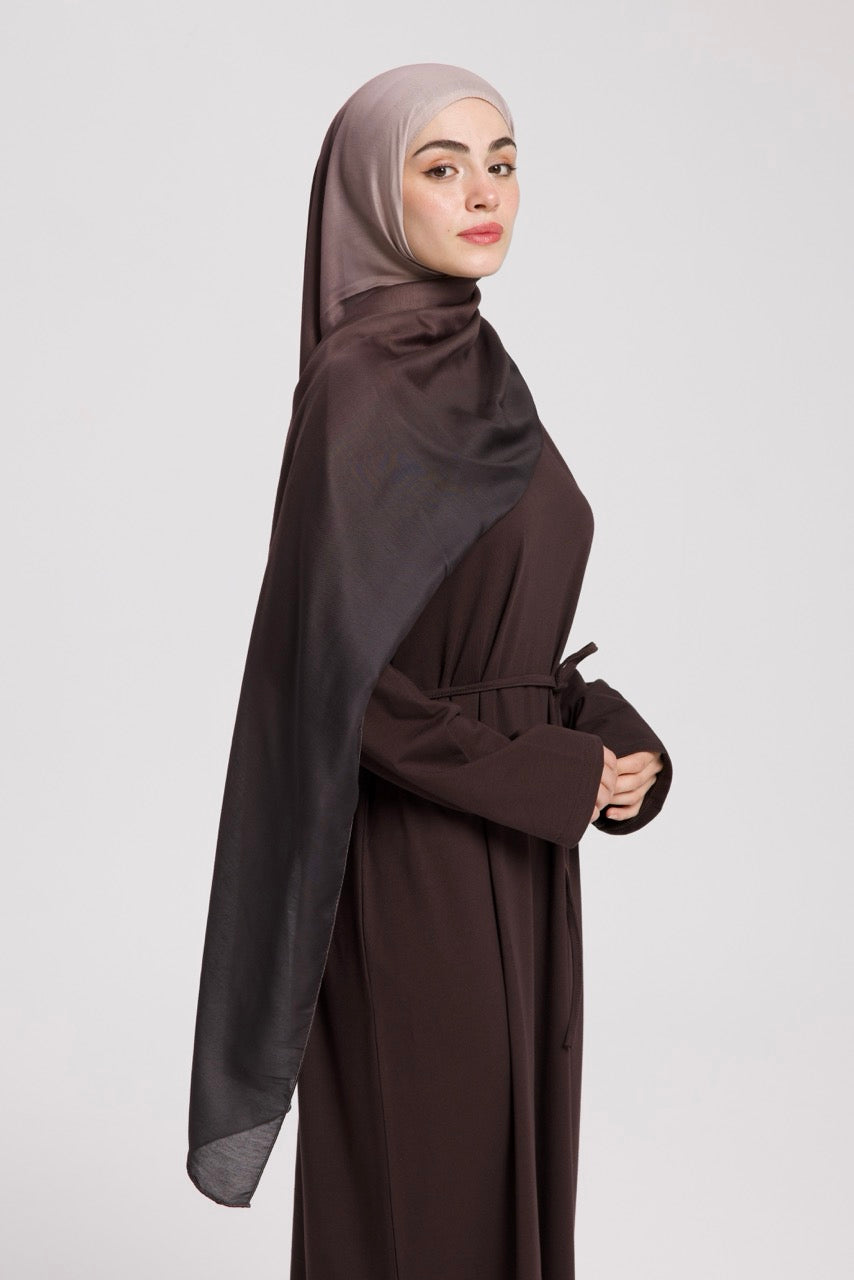 Degrade Soft Bambu Şal Kahverengi Bej