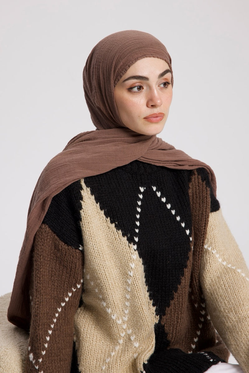 Crinkle Essence Şal Vintage Brown
