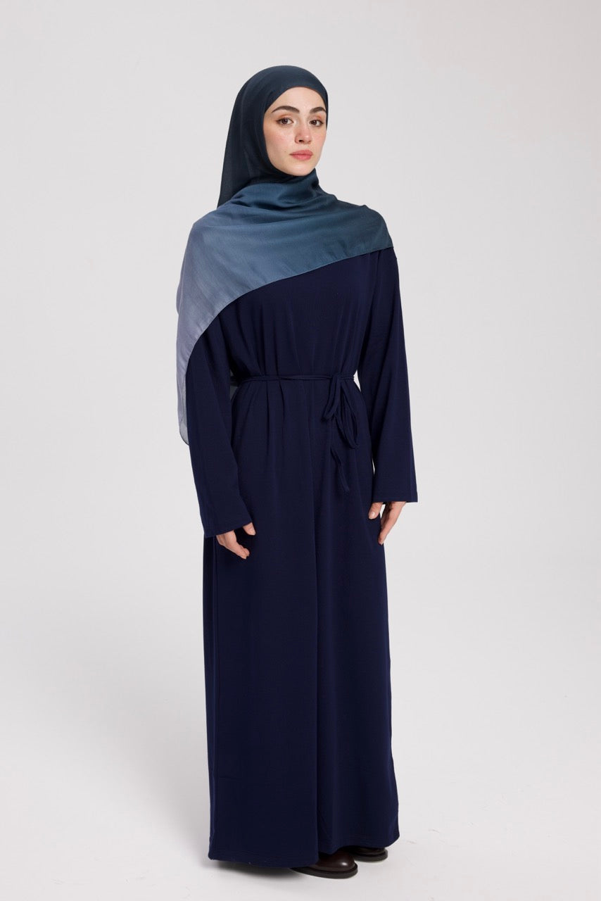 Dik Yaka 140 CM Elbise Lacivert