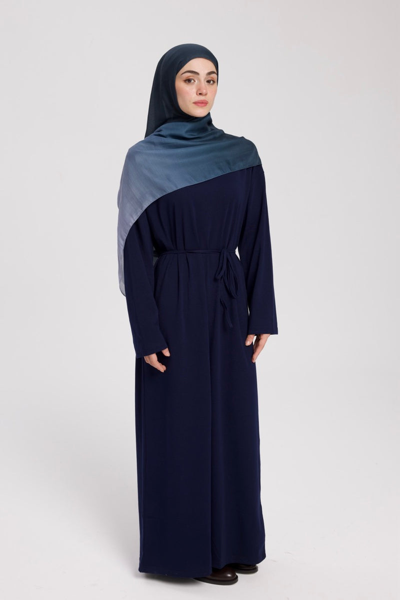 Dik Yaka 140 CM Elbise Lacivert