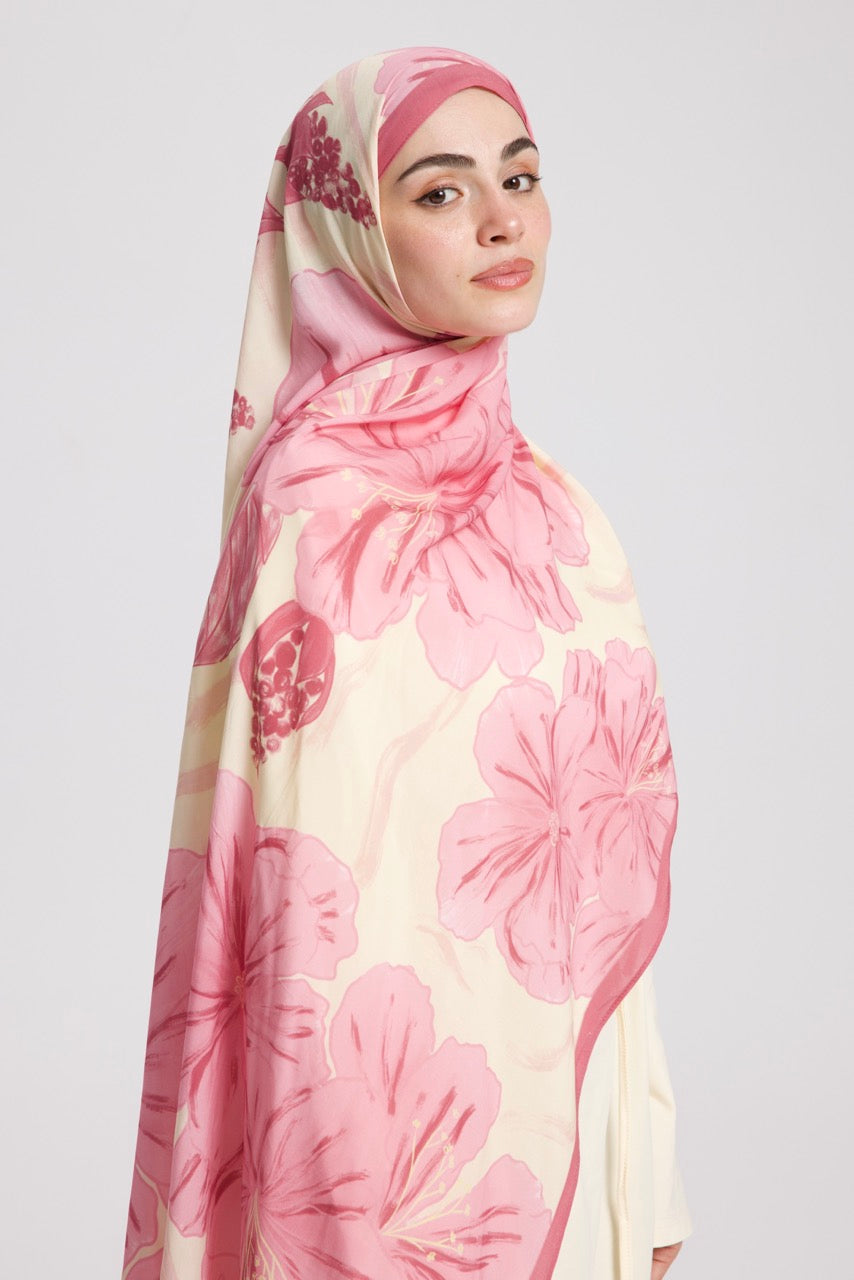 UBÇ Desen Soft Bambu Şal Tereyağı Sarı - Pembe