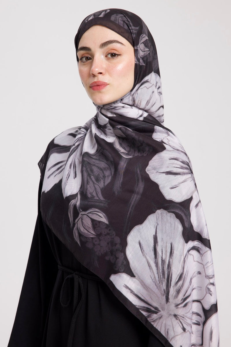 UBÇ Desen Soft Bambu Şal Siyah - Beyaz