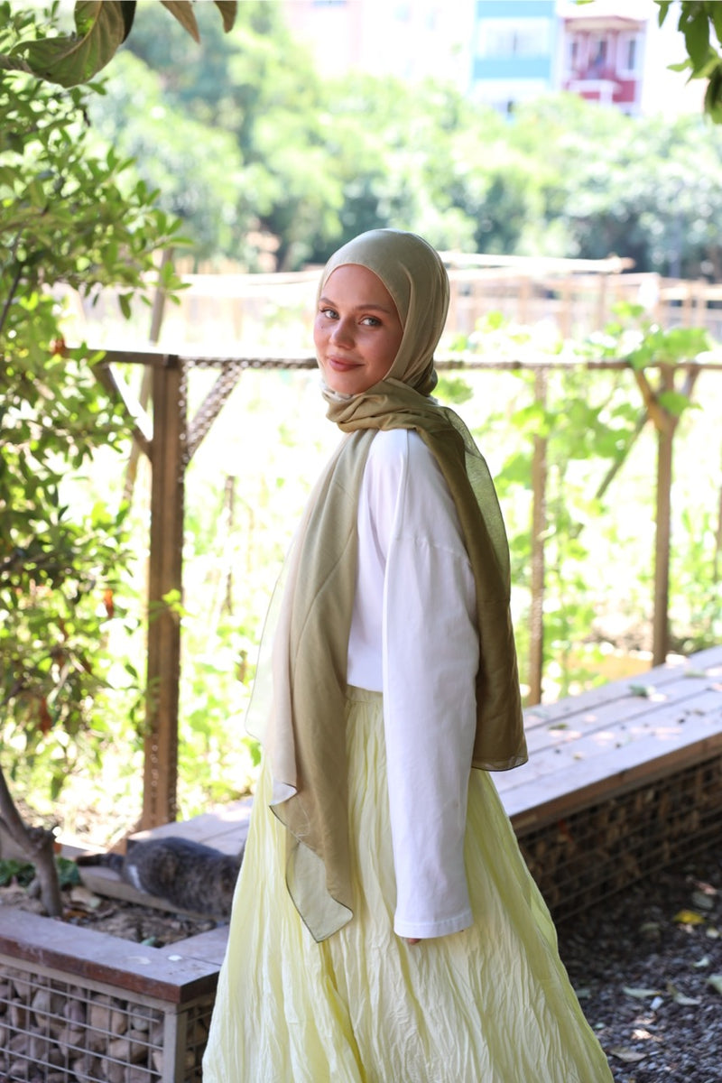 Degrade Soft Bambu Şal Yeşil