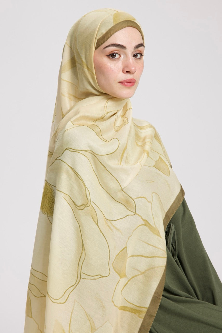 Manolya Desen Soft Bambu Şal Hardal