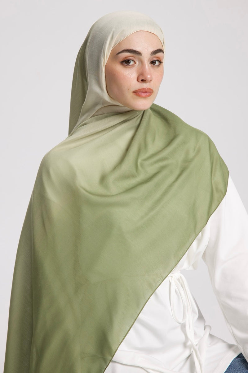 Degrade Soft Bambu Şal Yeşil