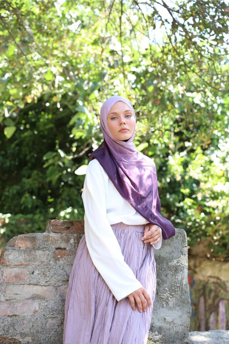 Degrade Soft Bambu Şal Lila Mor
