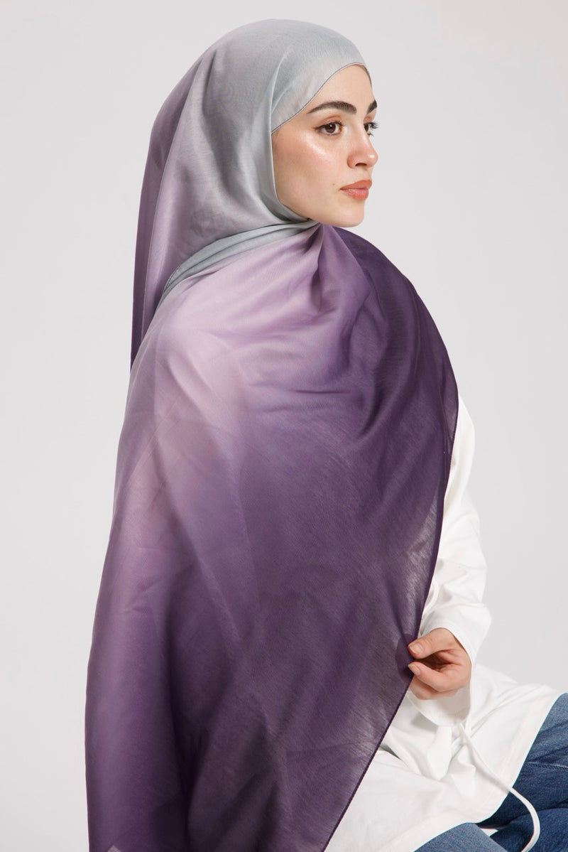 Degrade Soft Bambu Şal Lila Mor