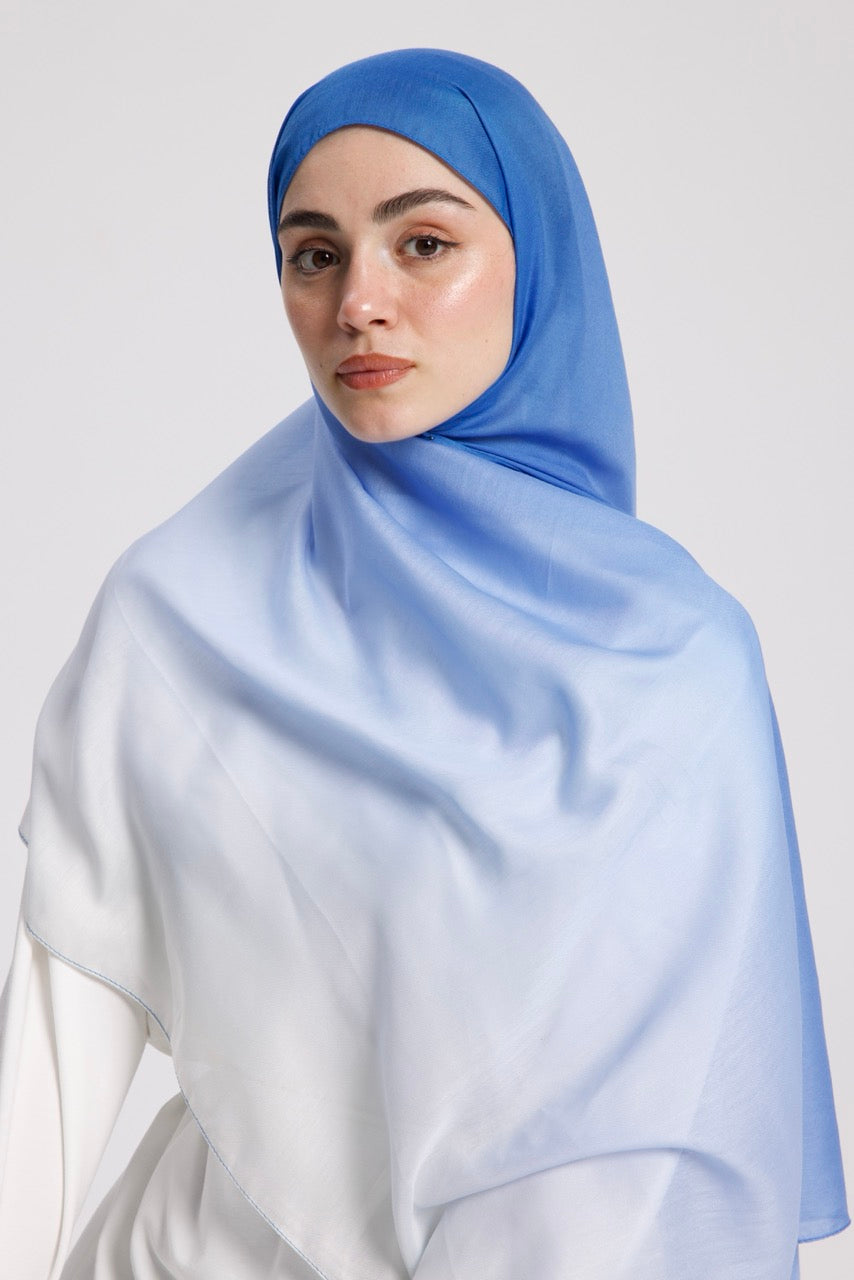 Degrade Soft Bambu Şal Mavi