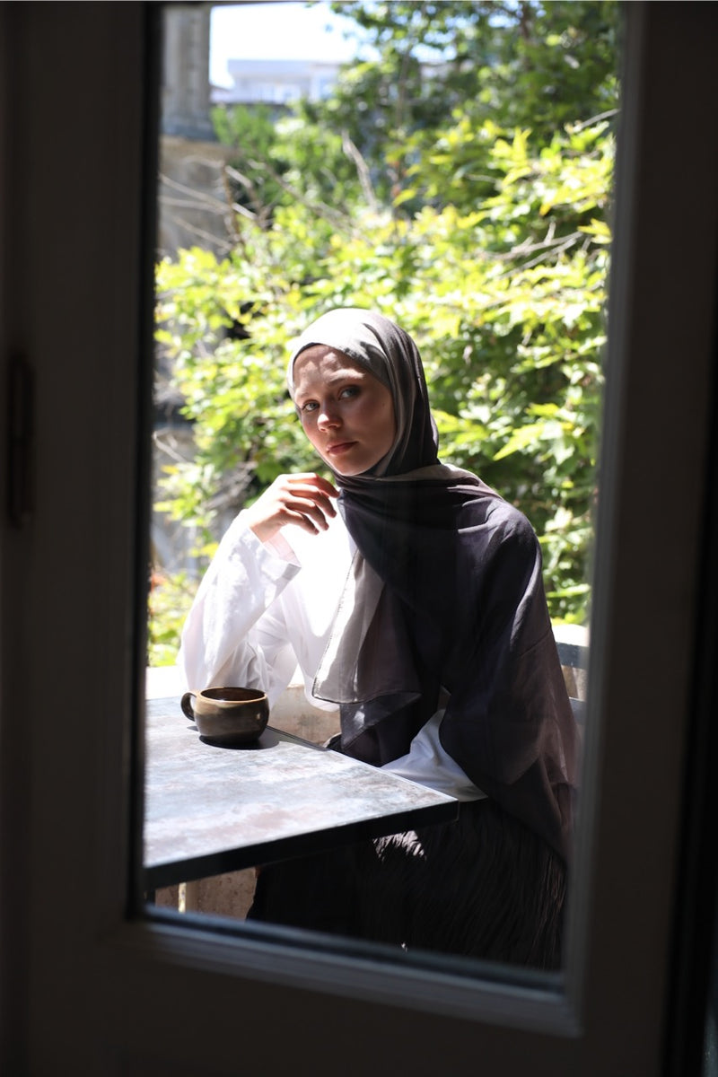 Degrade Soft Bambu Şal Kahverengi Bej