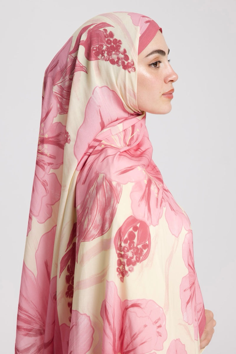 UBÇ Desen Soft Bambu Şal Tereyağı Sarı - Pembe