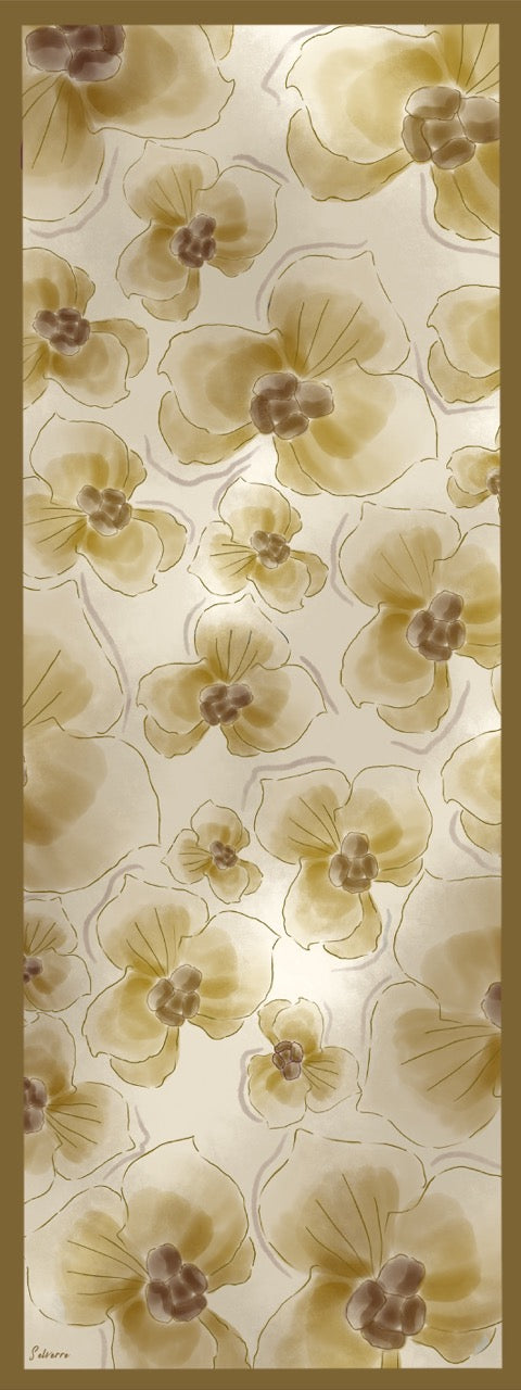 ORKİDE DESEN SOFT BAMBU ŞAL Hardal