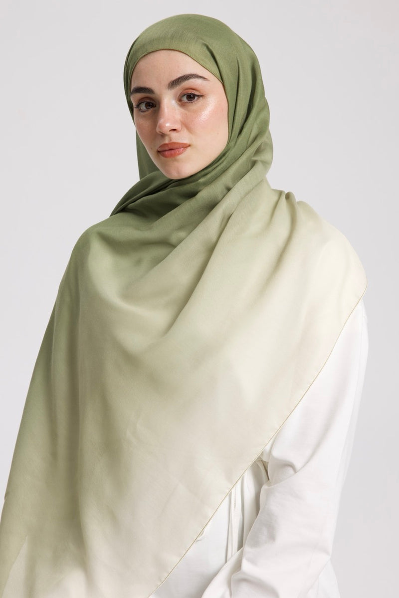 Degrade Soft Bambu Şal Yeşil