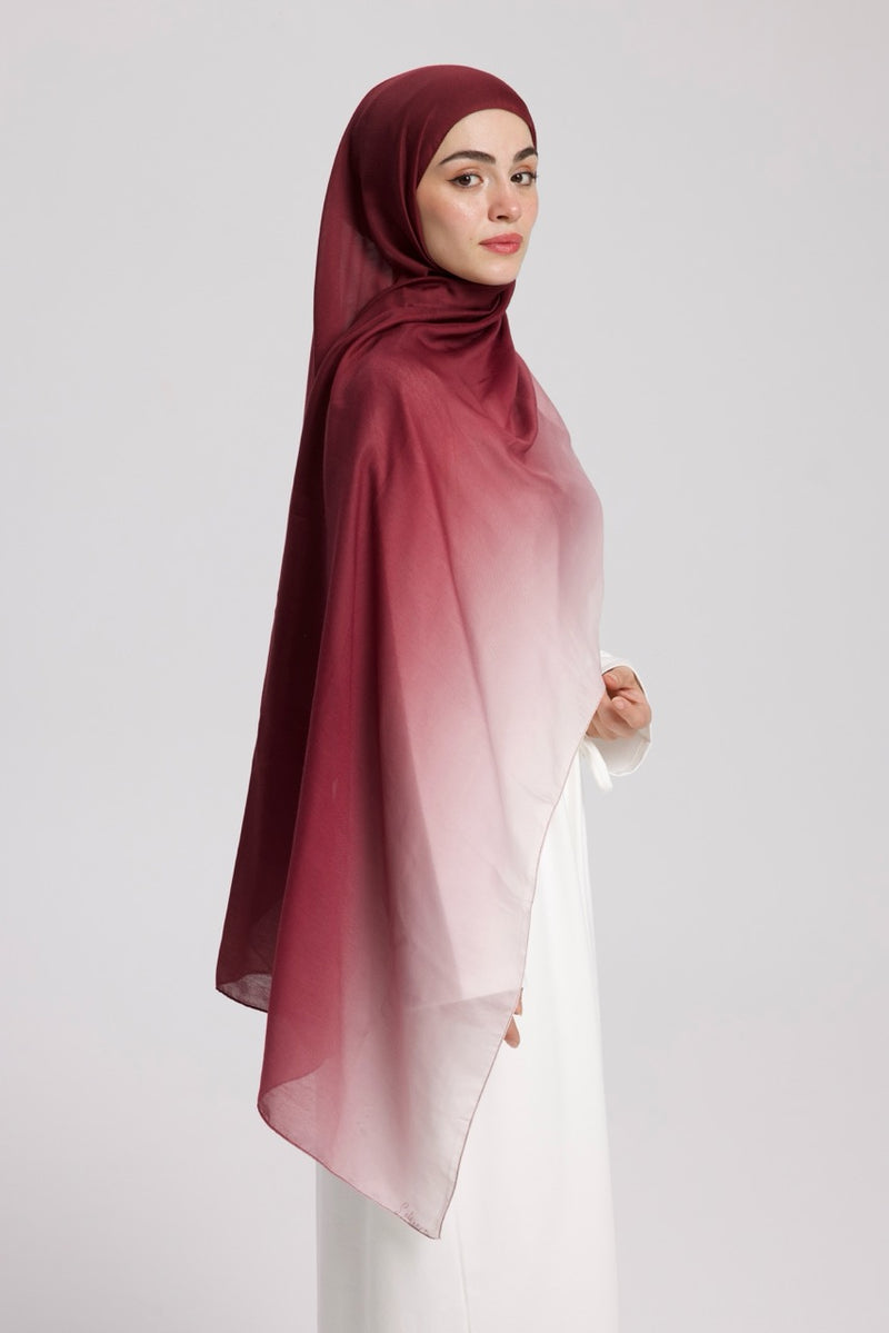Degrade Soft Bambu Şal Mürdüm