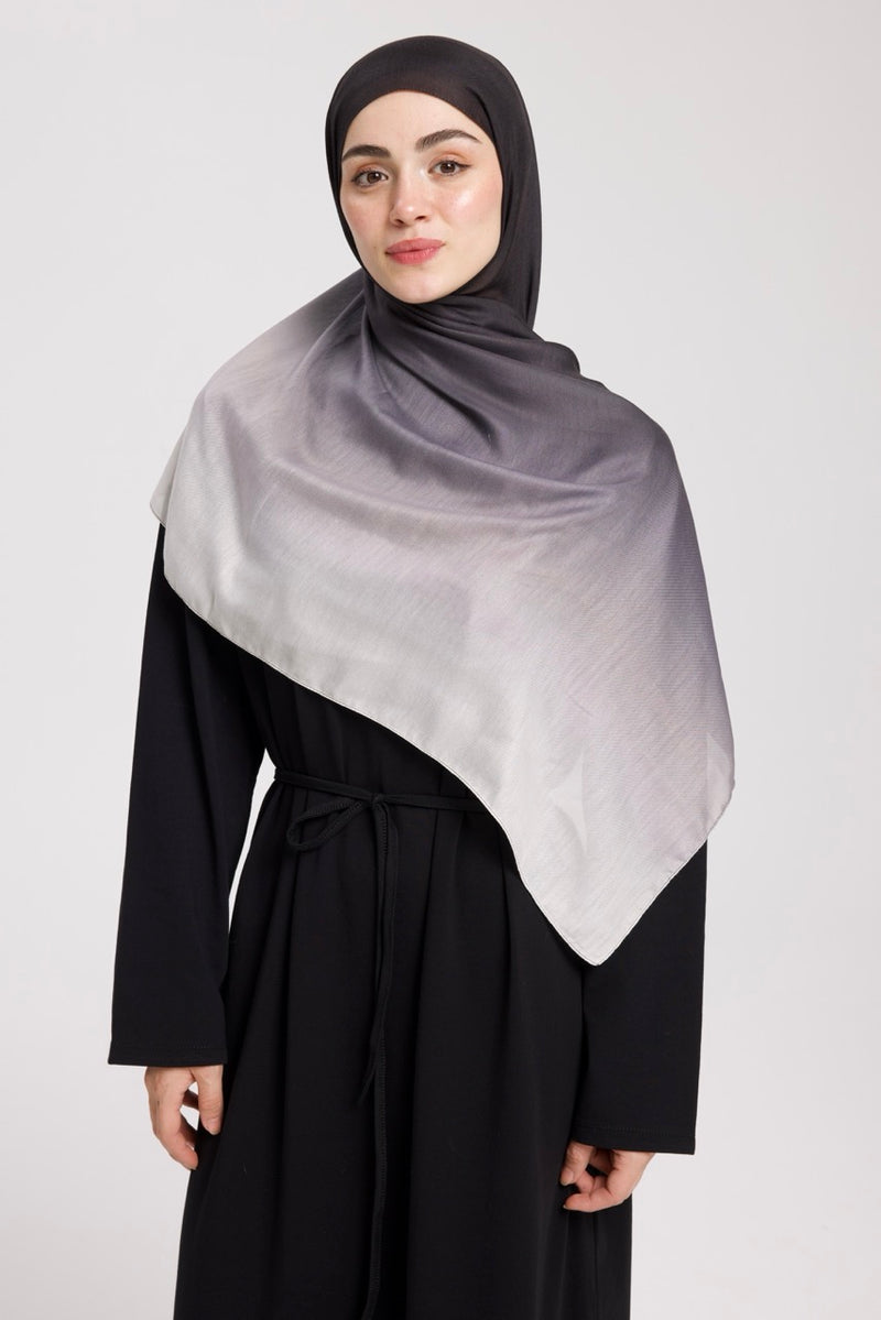 Degrade Soft Bambu Şal Siyah Beyaz
