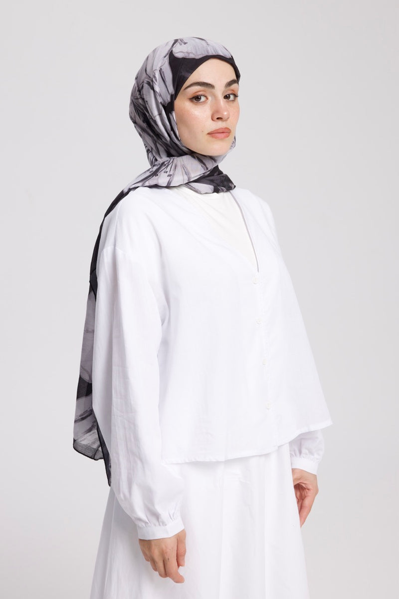 Vual Gömlek Kolu Astarlı Beyaz