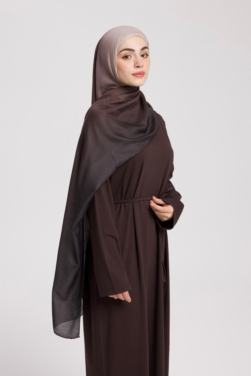 Degrade Soft Bambu Şal Kahverengi Bej