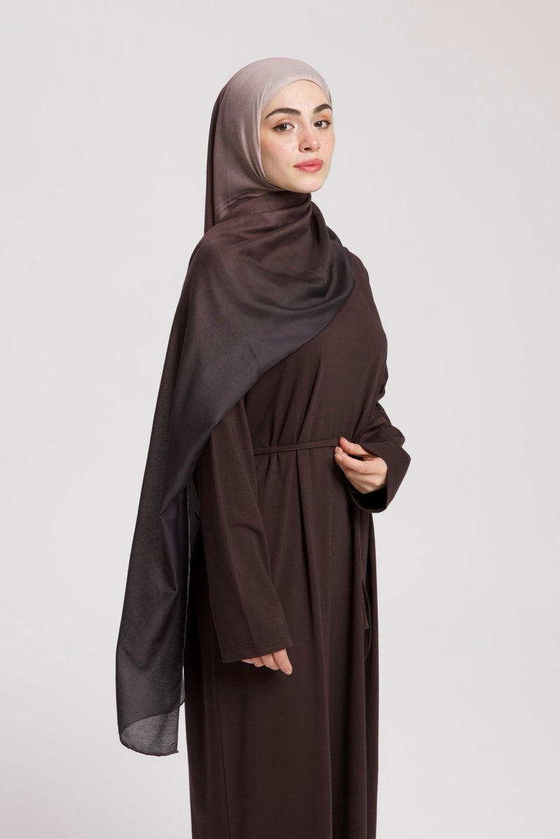 Degrade Soft Bambu Şal Kahverengi Bej
