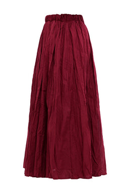 Crush Vual Maxi Etek - Astarlı - 100CM Bordo
