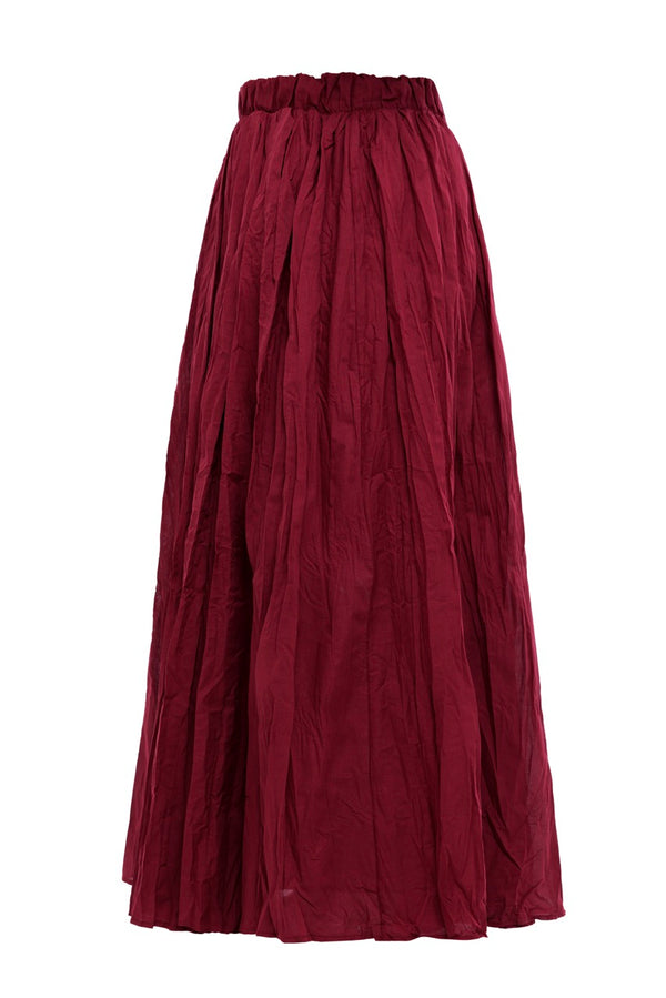 Crush Vual Maxi Etek - Astarlı - 100CM Bordo