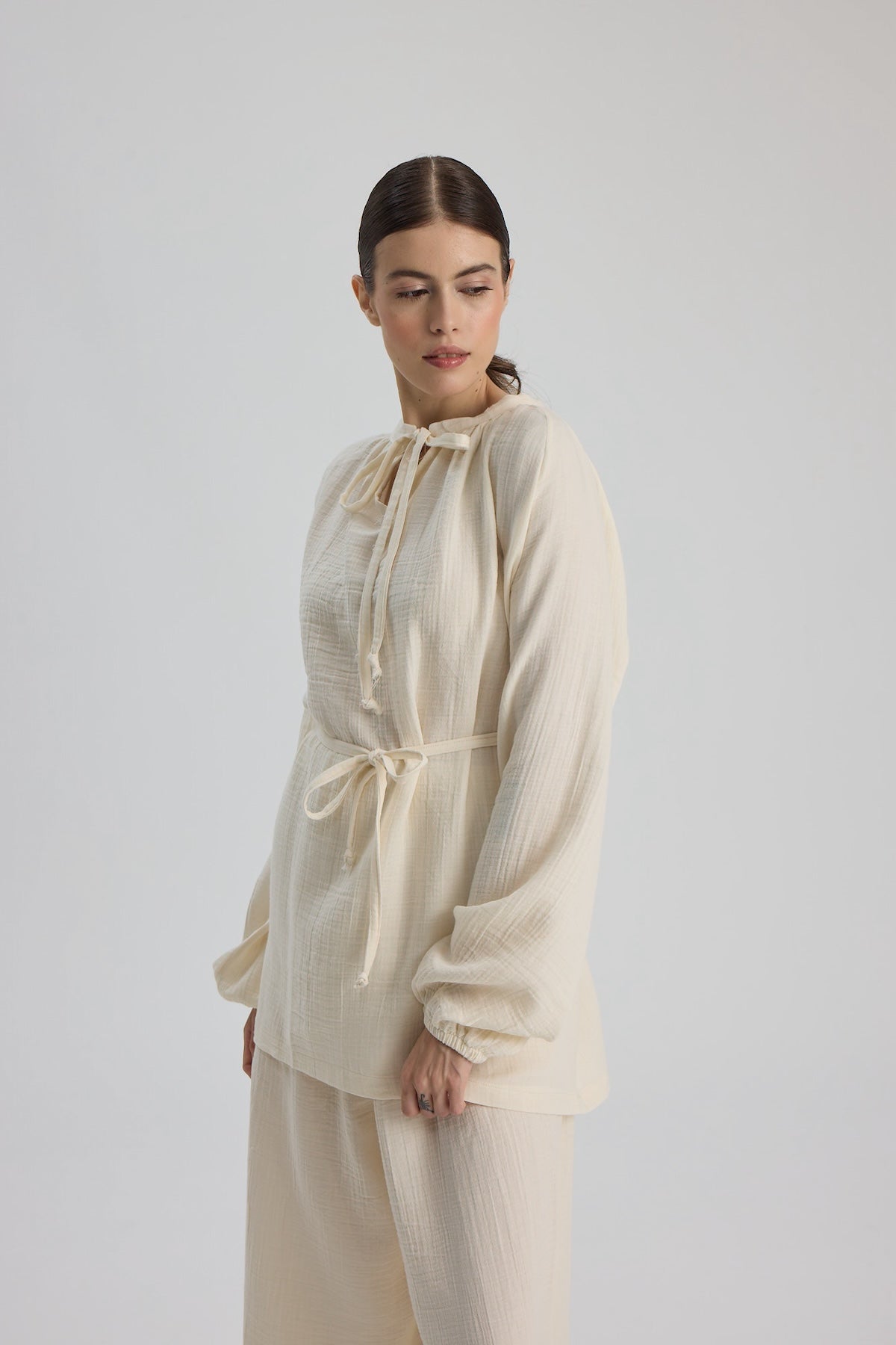 Müslin Tunik Krem
