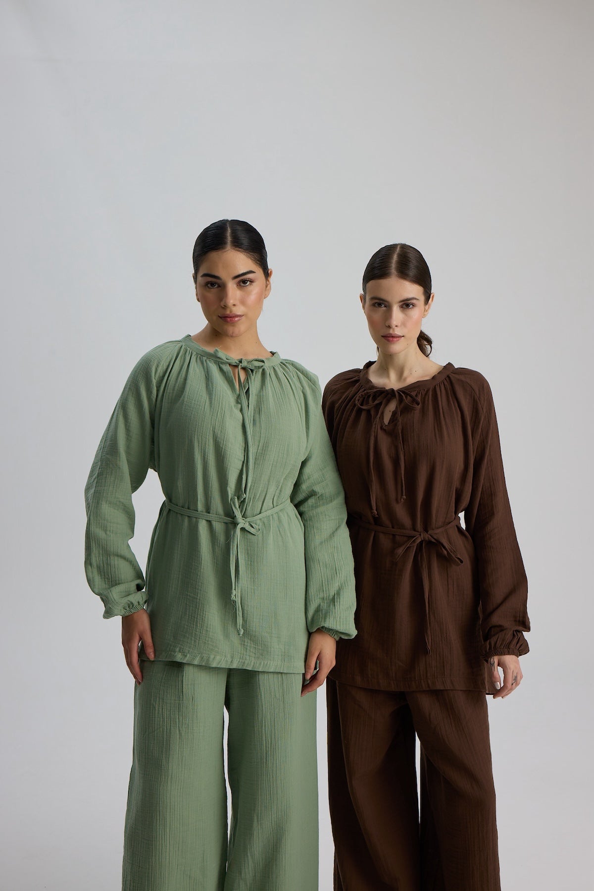 Müslin Tunik Kahverengi