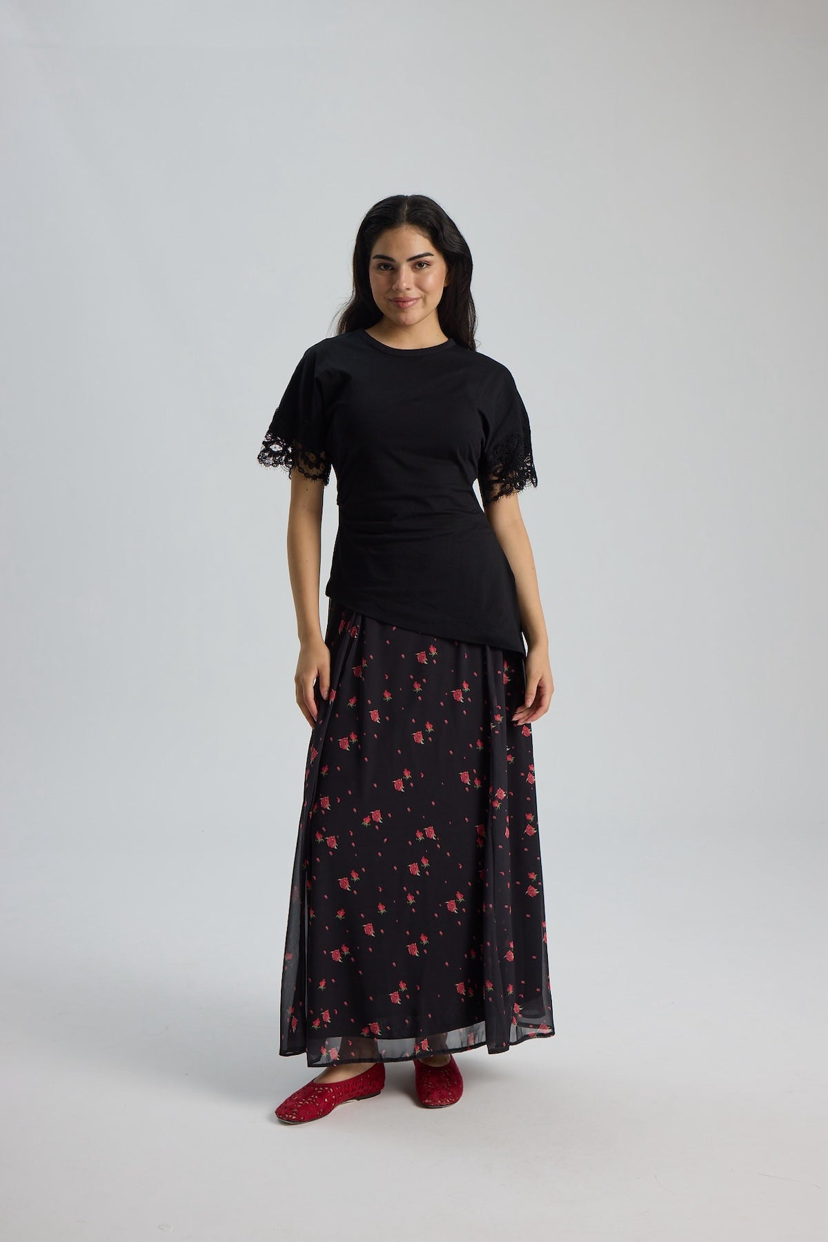 Petite Rose Şifon Etek 100CM