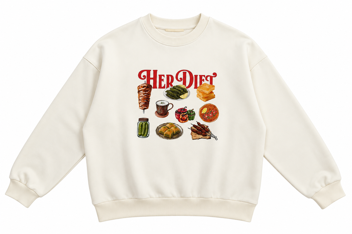 Baskılı Sweatshirt 3 İplik Şardonlu Her Diet