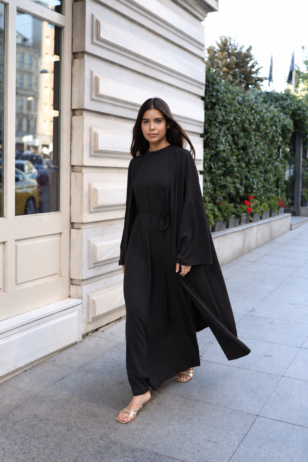 İkili Abaya Takım - Siyah