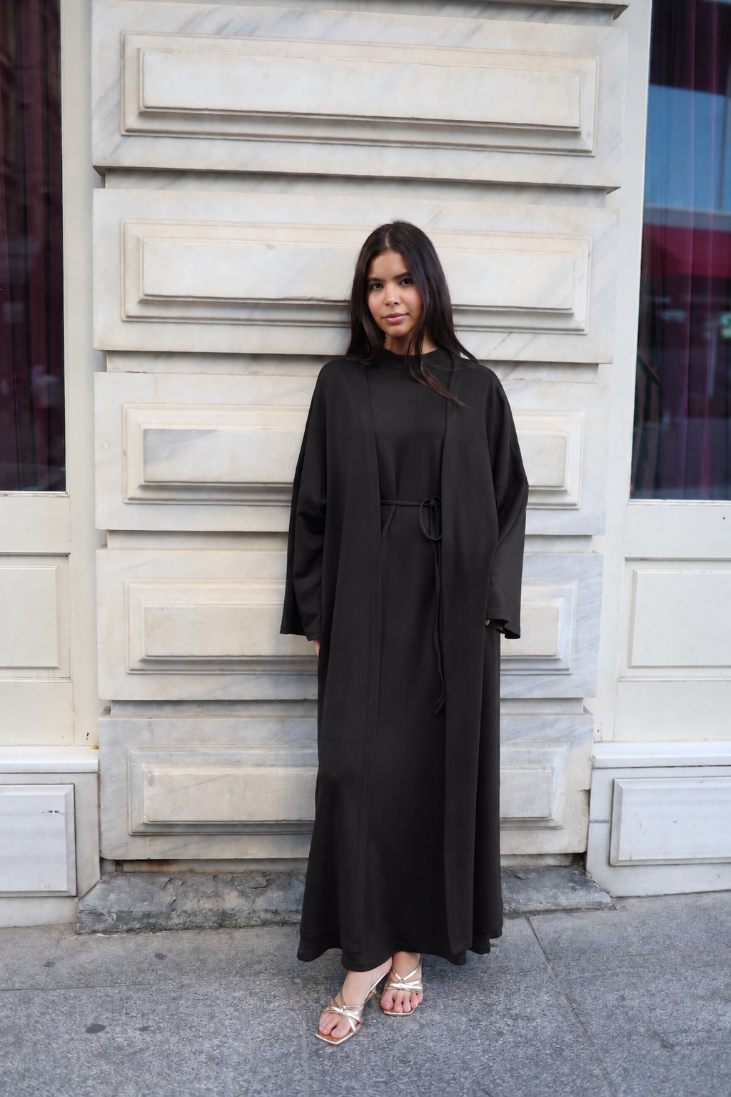 İkili Abaya Takım - Siyah