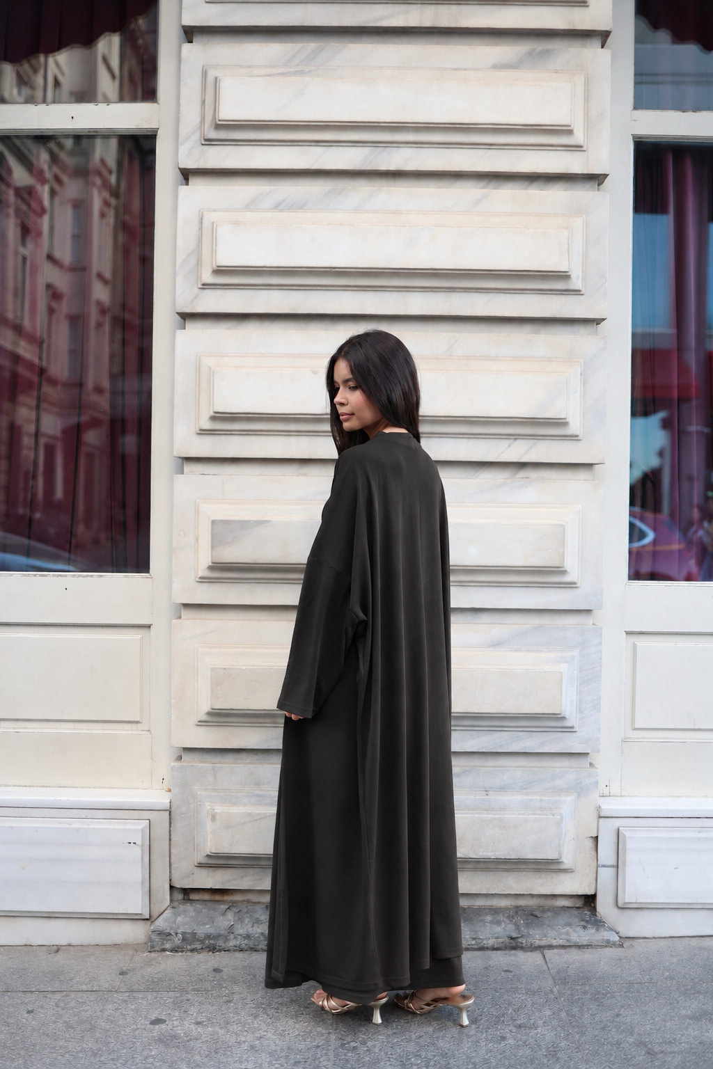 İkili Abaya Takım - Siyah